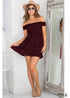 Boho Bardot Neckline Mini Dress Jasper